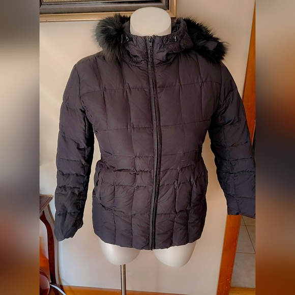 🖤 Calvin Klein Dark Puffer Jacket w/ Faux Fur Trim – Size M - Picture 1 of 6